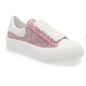 NIB $540 ALEXANDER MCQUEEN Plimsoll Glitter Sneaker in size 36.5 EU / 6.5 US!